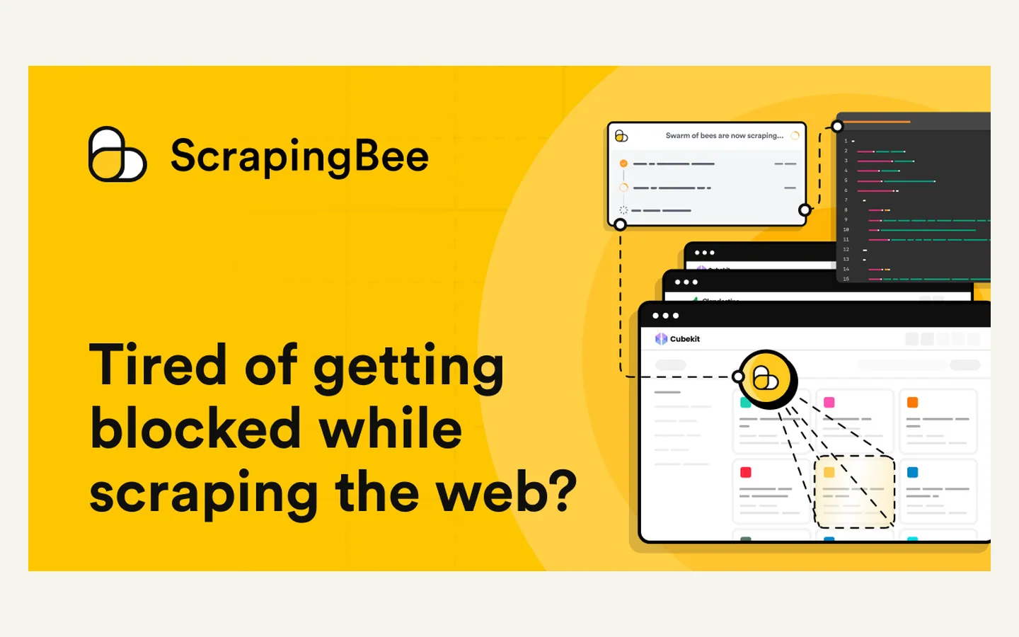 Официальная продуктовая иллюстрация сервиса ScrapingBee