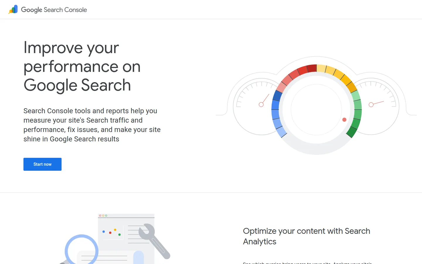 Главная страница сервиса Google Search Console