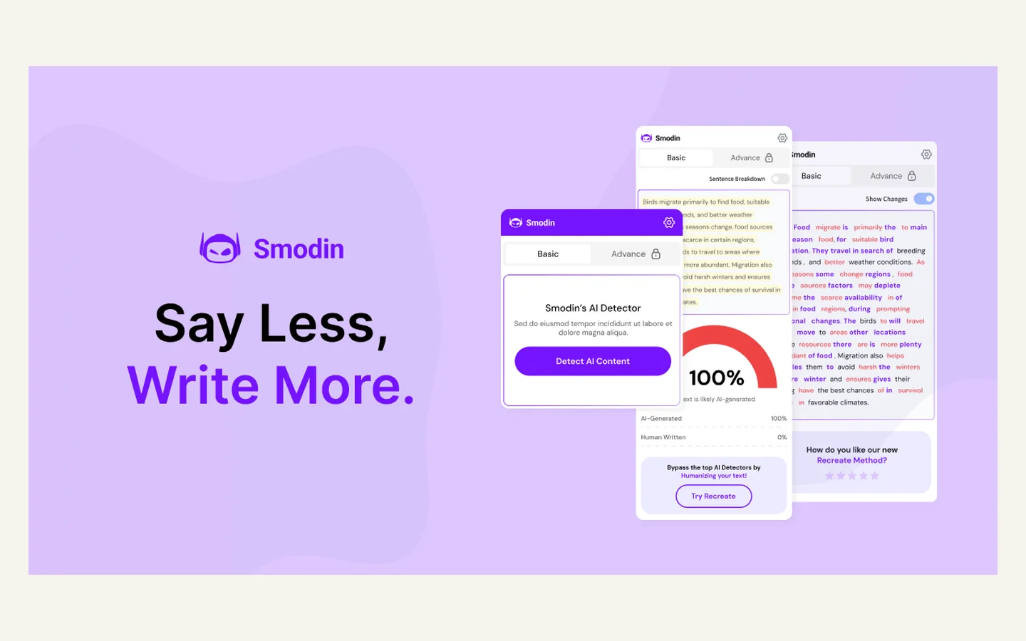 Официальная продуктовая иллюстрация сервиса Smodin