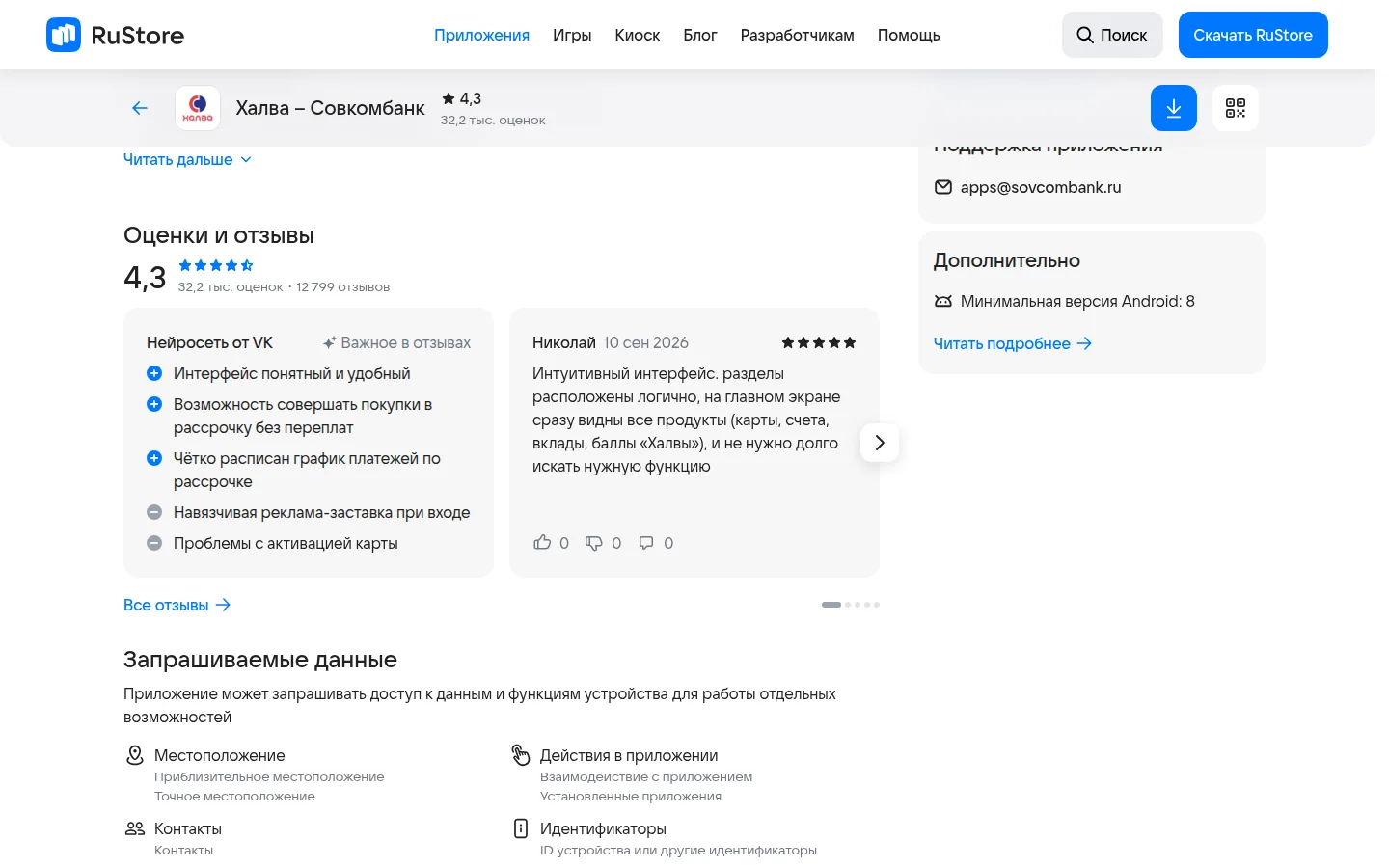 Халва — Совкомбанк — оценки и сведения