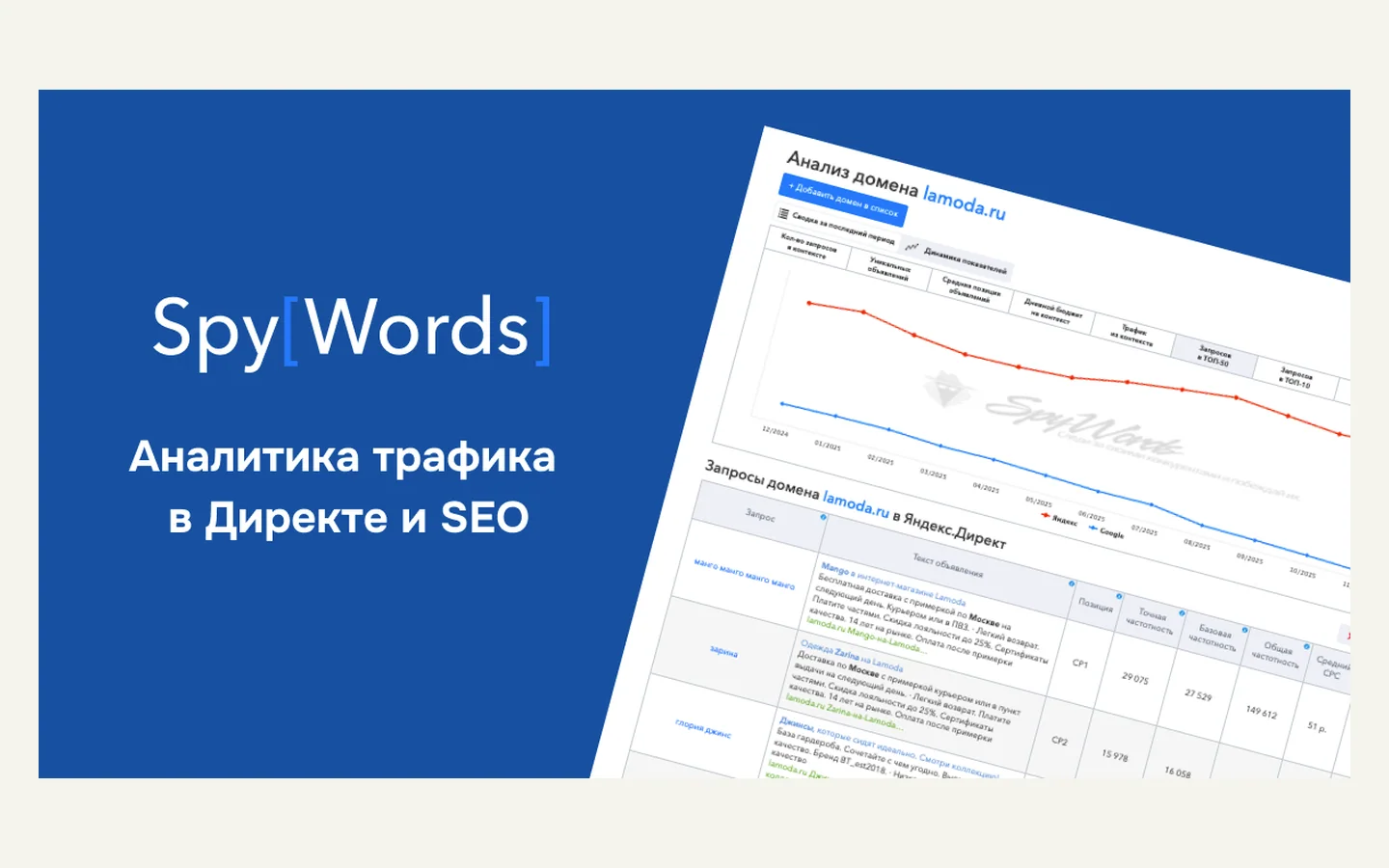 Официальная продуктовая иллюстрация сервиса SpyWords