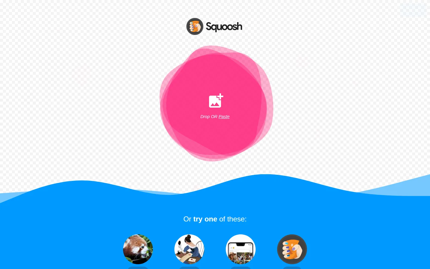 Главная страница сервиса Squoosh