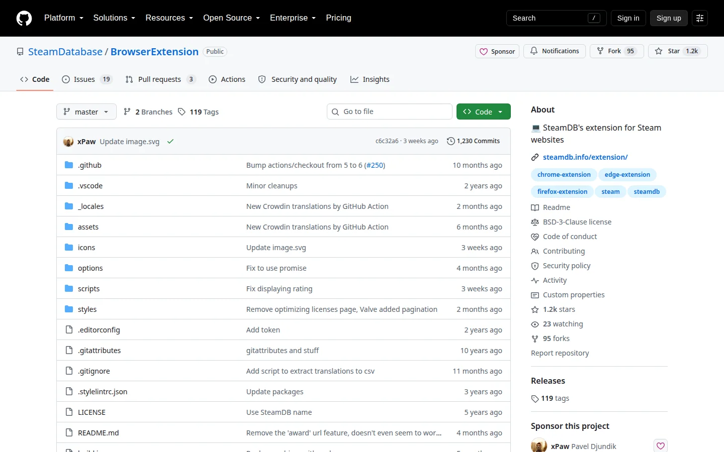 Расширение SteamDB