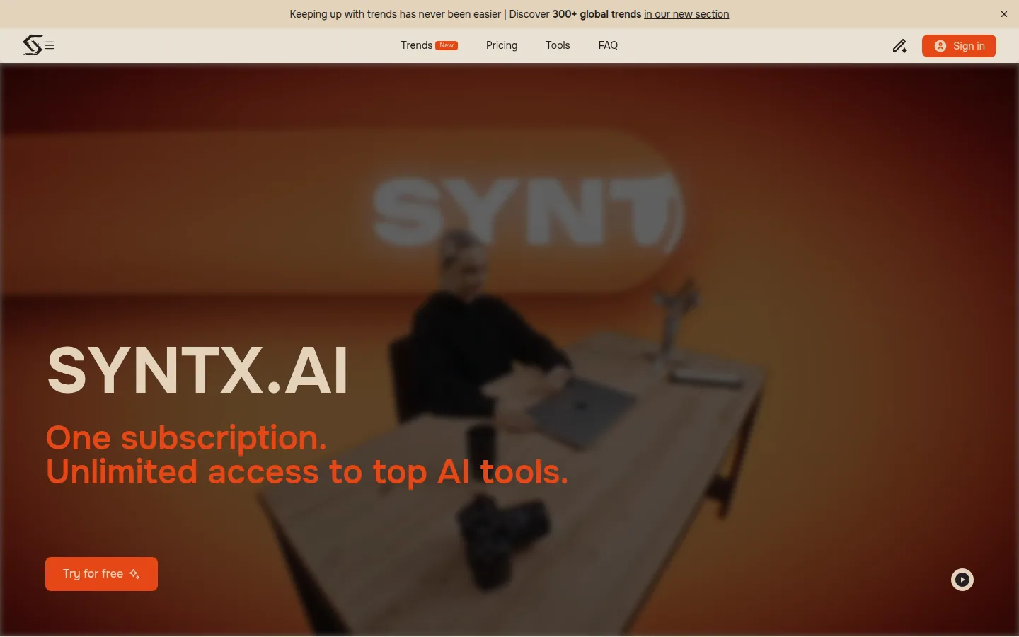 Главная страница сервиса SYNTX AI