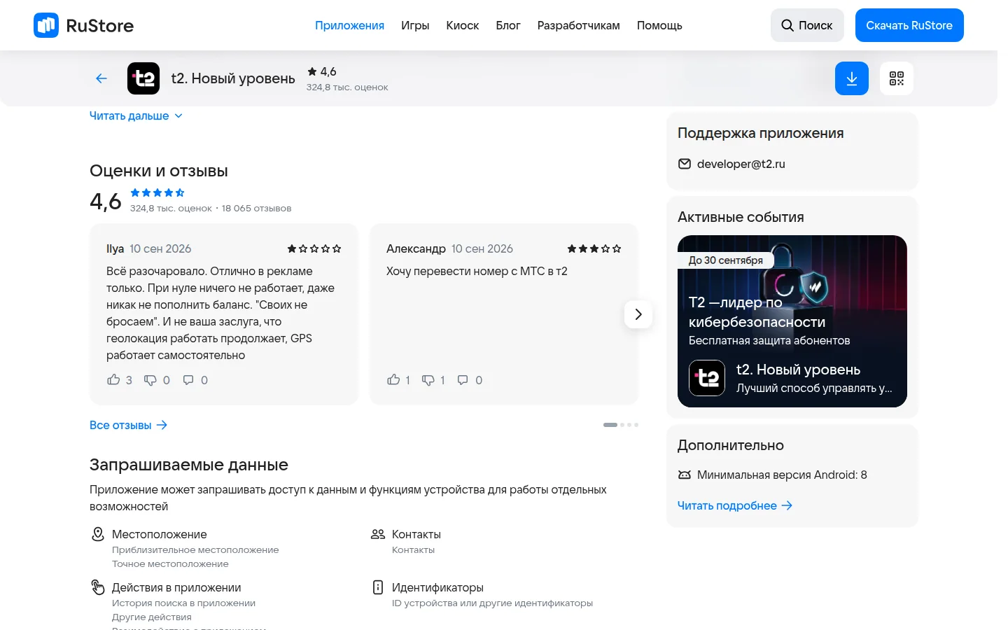 t2 — функции личного кабинета