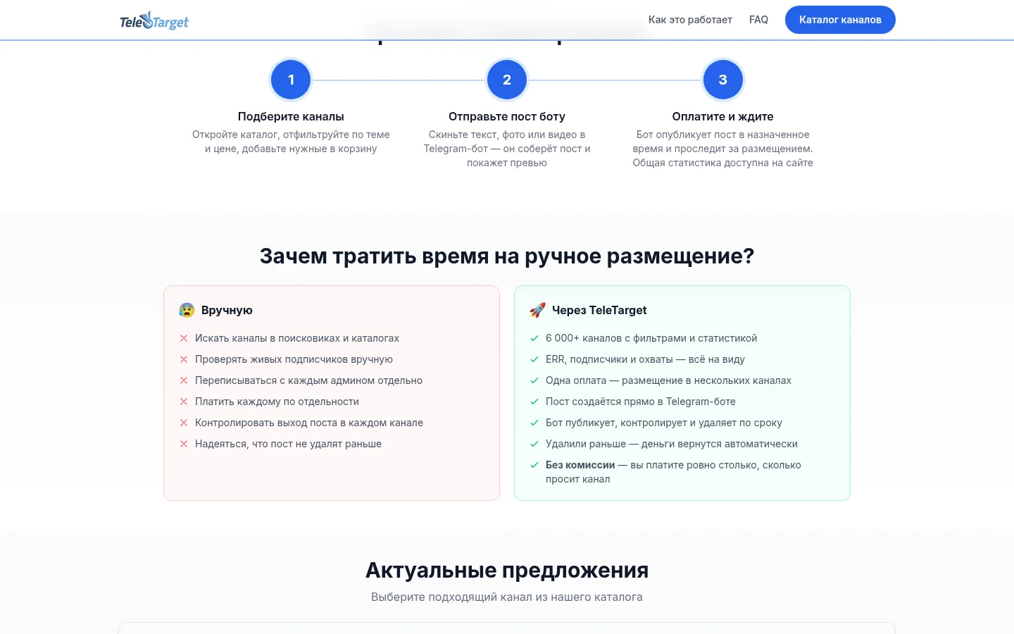 TeleTarget — условия и инструменты