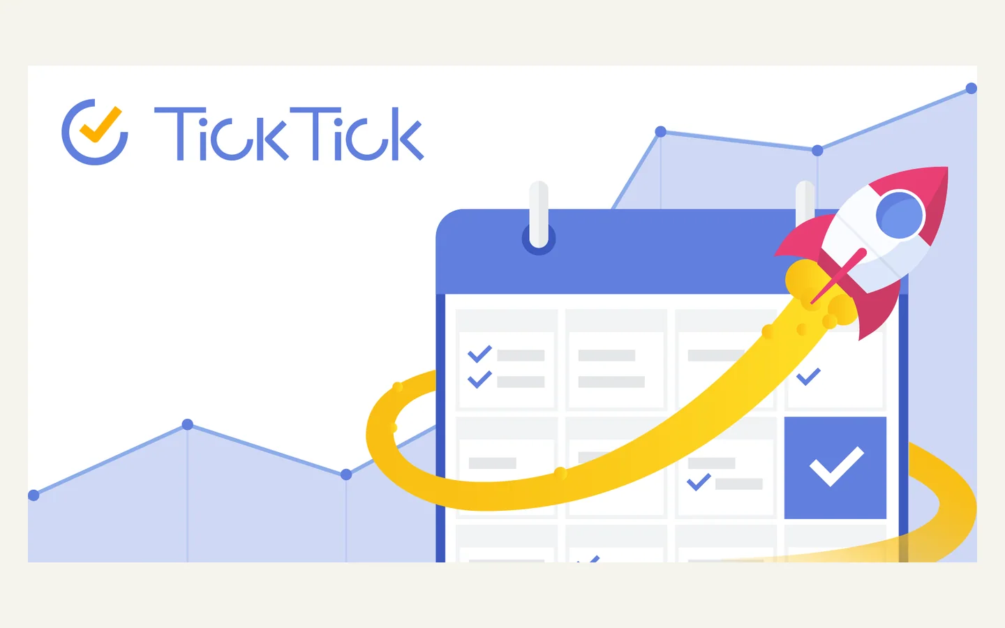 Официальная продуктовая иллюстрация сервиса TickTick