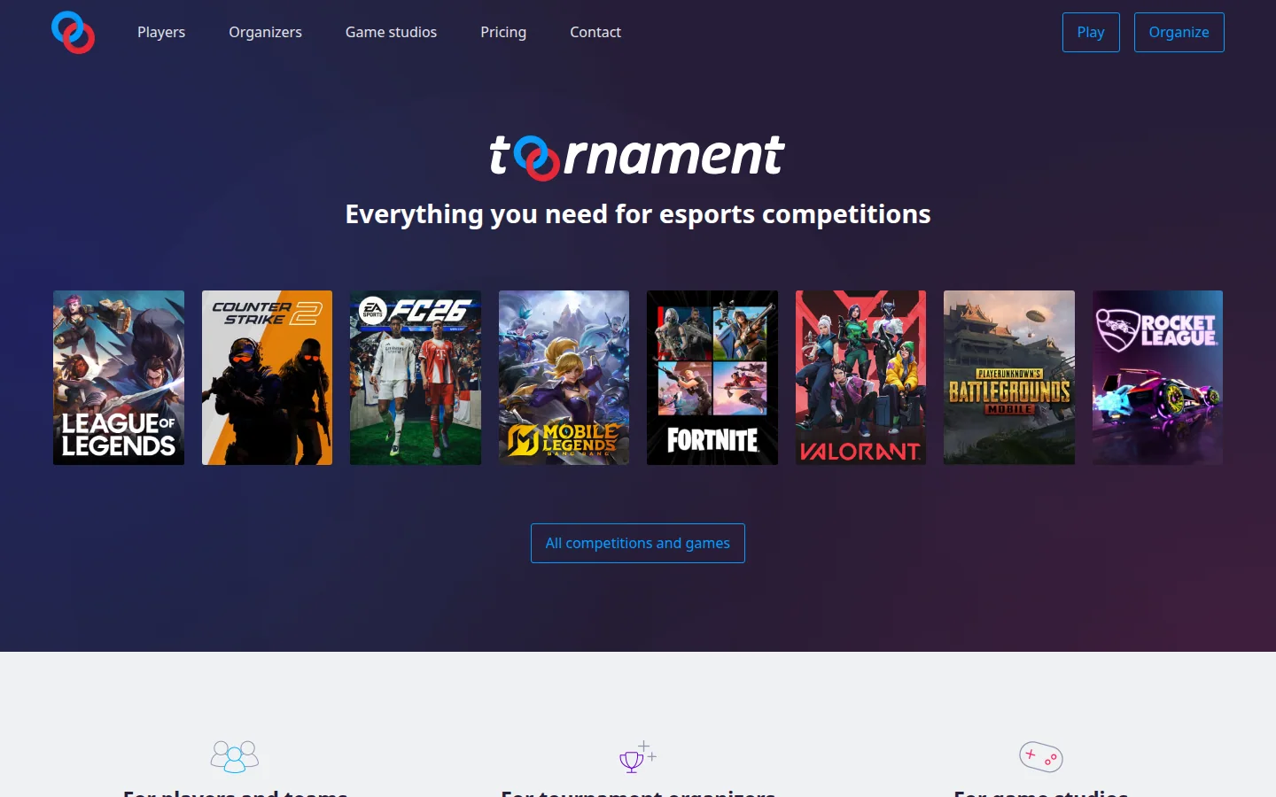 Toornament — турнирная витрина