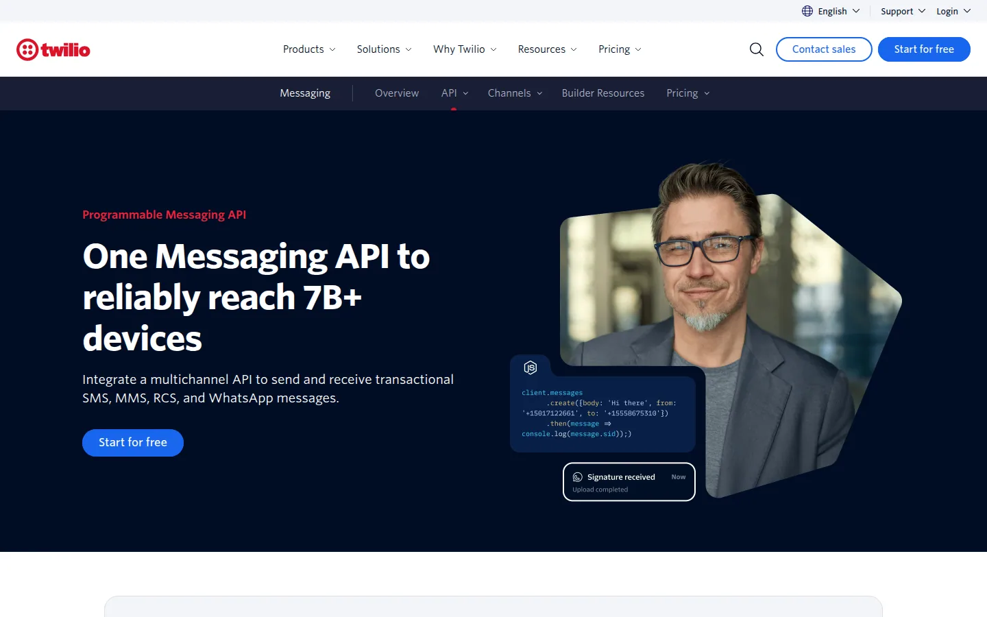Twilio Programmable Messaging API