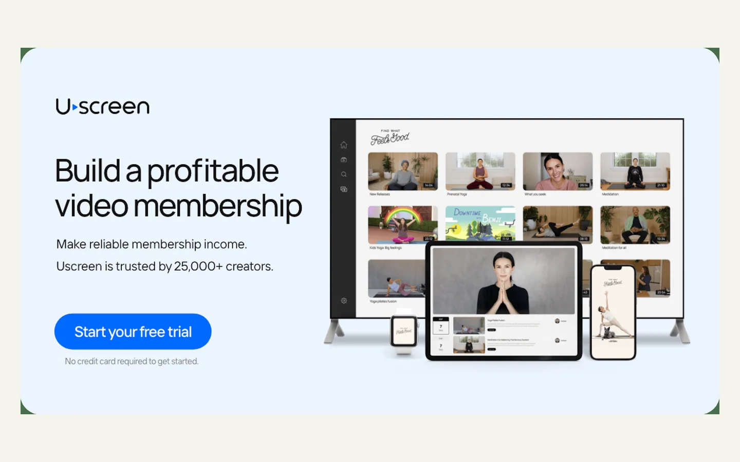 Официальная продуктовая иллюстрация сервиса Uscreen