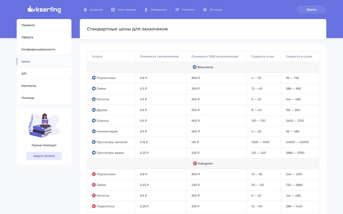 VKserfing — каталог услуг