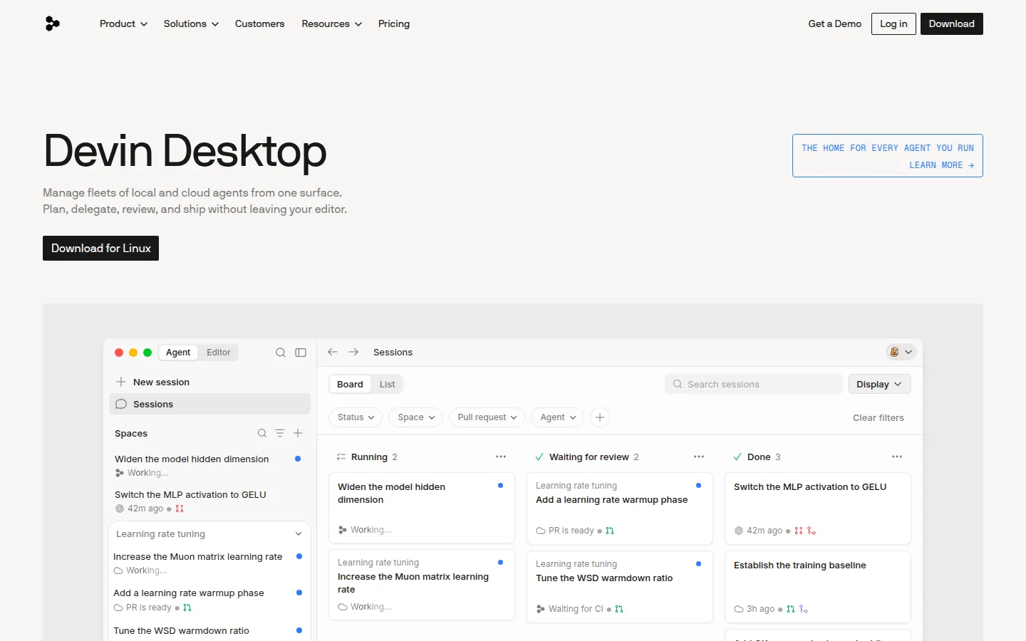 Главная страница Devin Desktop — новое название Windsurf