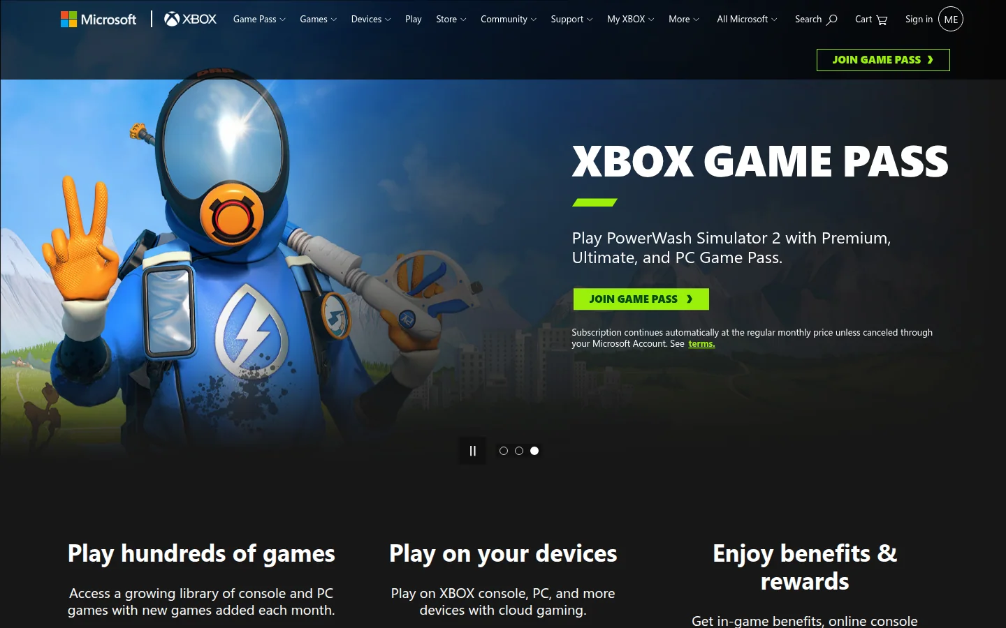 Главная Xbox Game Pass