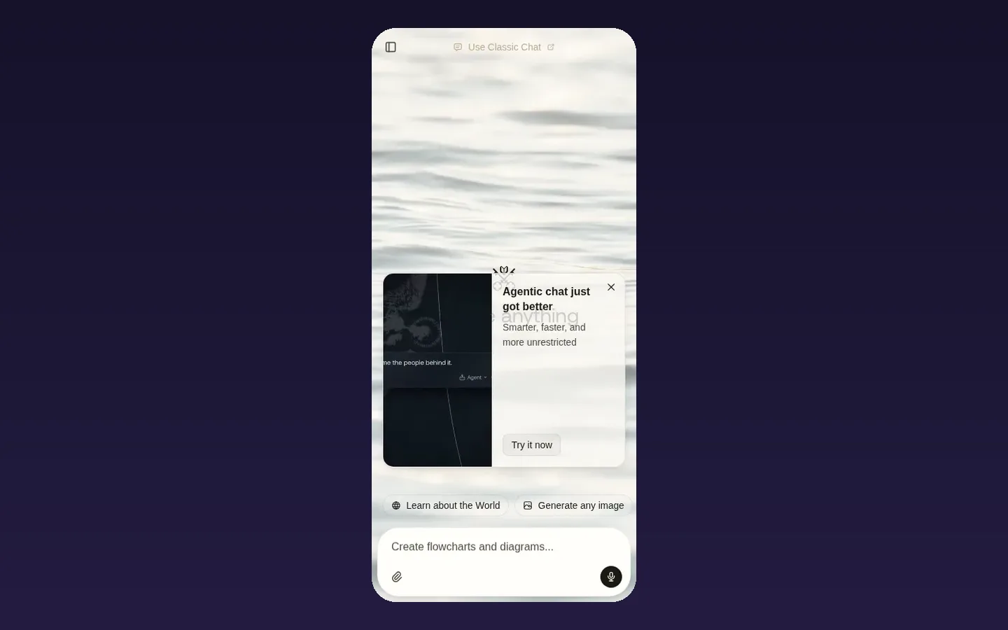 Раздел «Чат Venice AI с телефона» в Venice AI