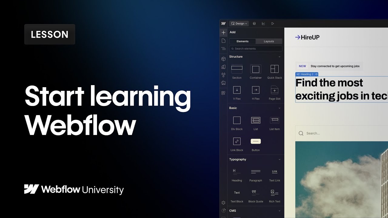Start learning Webflow — Webflow tutorial