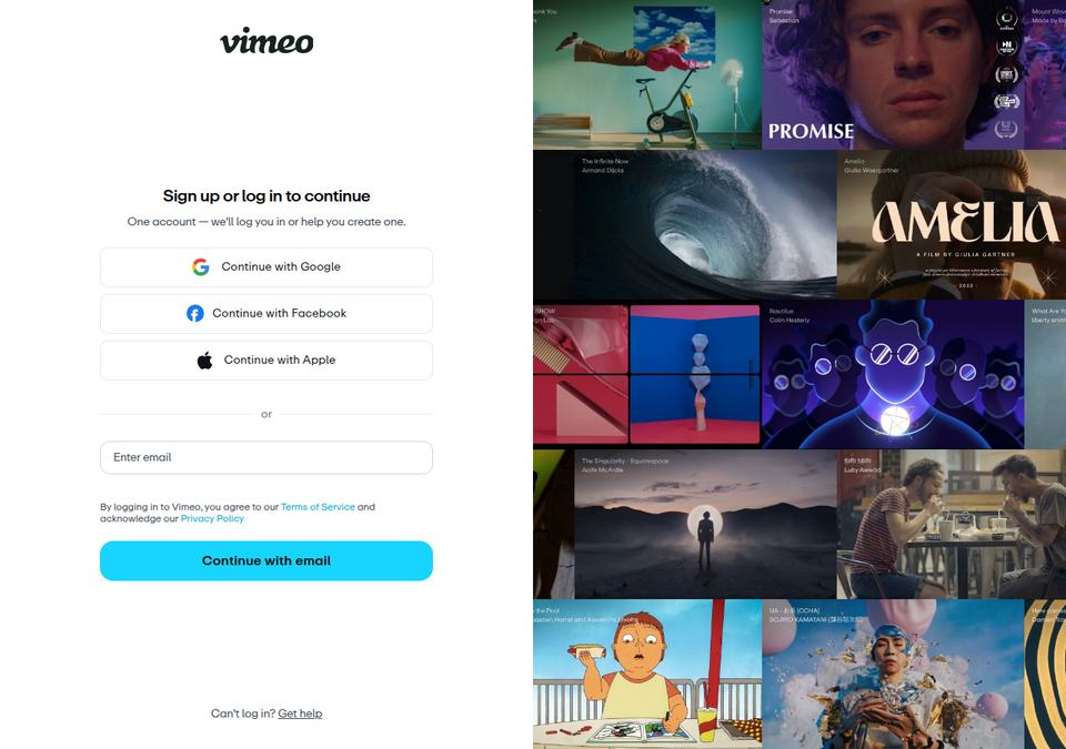 Vimeo — страница тарифов