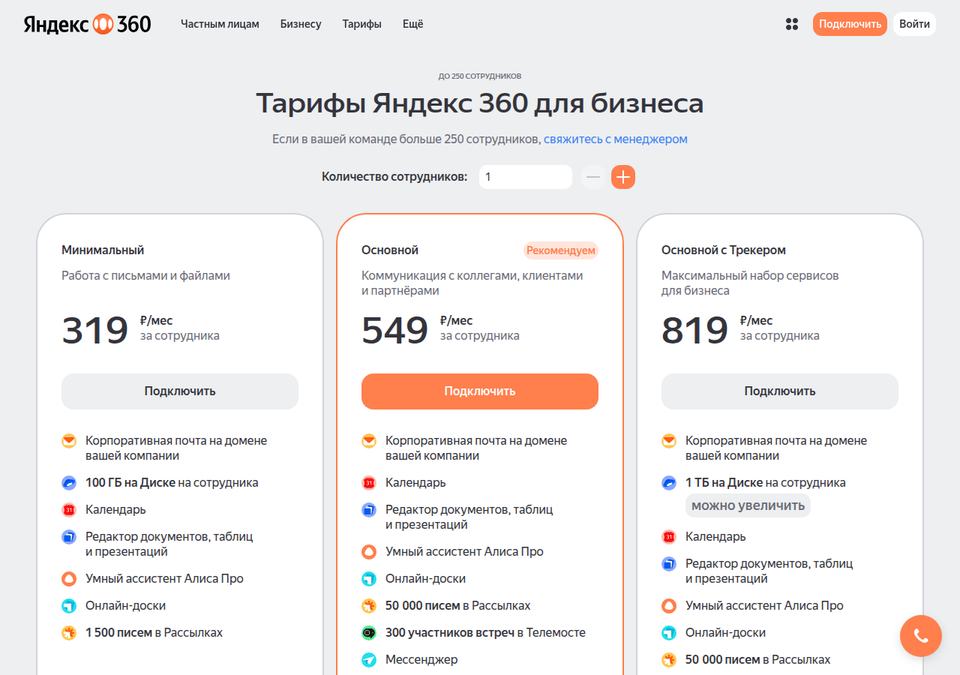 Яндекс Формы — тарифы Яндекс 360 для бизнеса
