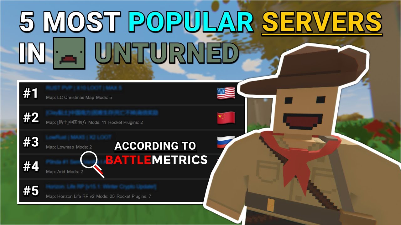 Top 5 Most Popular Unturned Servers (According to BattleMetrics)