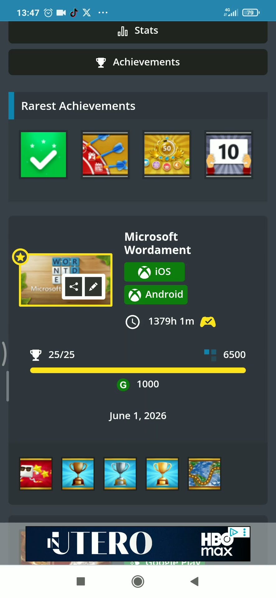 Microsoft Wordament (Mobile) - Exophase 6500 EXP - Germano De Benedet #MicrosoftWordament #Exophase