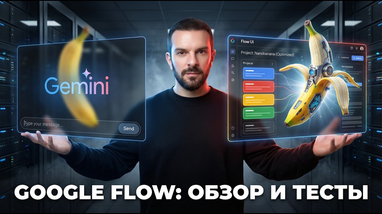 Google Flow: Полный обзор платформы и тесты генераций | Сравнение Nanobana во Flow и в  Gemini