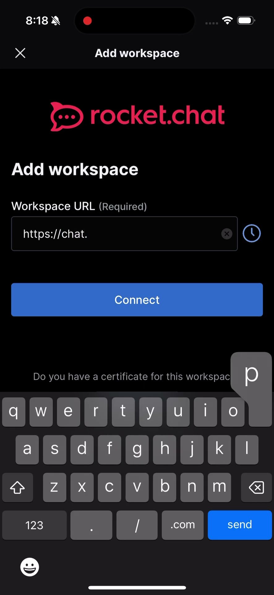Rocket Chat Smart Device App Setup
