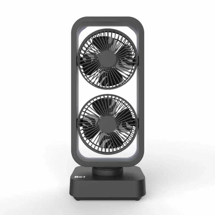 Be1 Windhole-2 Unique Design Portable Battery Operated Desk Tower Fan Double Blades 5 Inches Fan