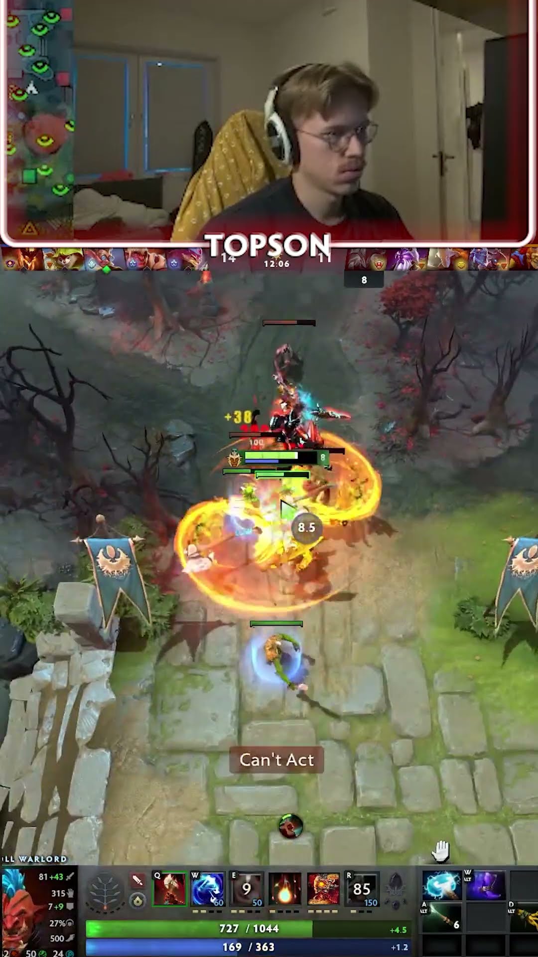 Topson Truly Outplayed Them 1v2 on Troll Warlord in Dota 2 #outplay #dota2 #gaming #outplayed